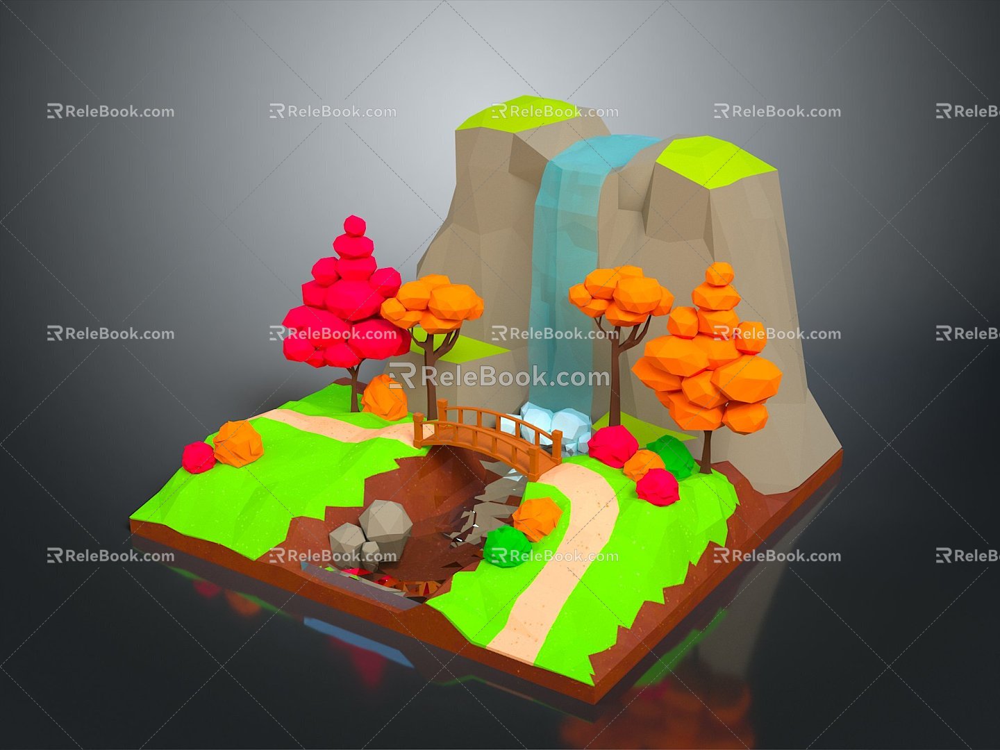 Tourist Scenic Area Waterfall Scenic Area Cave Mountain Cave Cave Cave Realistic 3d model