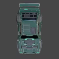 Green Cyberpunk Car With Neon Lights And Futuristic Modified Styling Design