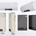 Different Types of Electric Water Heaters in White Beige Gray for Home Daily Use