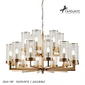 Elegant Modern Chandelier With Brass Frame And Glass Shades For Interior Decor