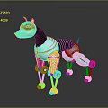 Mechanical Robot Dog With Black And White Design And Articulated Joints