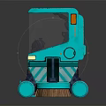 Automatic Floor Cleaning Robot With Transparent Cover Orange Inner Parts Pink Wheels And Brushes