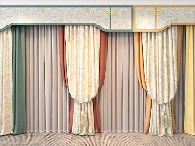 Elegant Window Curtains in Various Colors and Stylish Designs for Home Decor 3d model