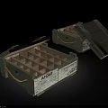 Weapon Storage Crates Green Wooden Open With Compartmentalized Grid Labeled AT1938