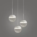 Modern Spherical Transparent Pendant Lights With Crystal Details For Interior Decor 3d model