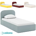 Children's Bed With Arched Headboard Blue Frame White Mattress And Multiple Colors