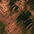Natural Garden Landscape With Green Hillsides Brown Terrain And Blue Sky Clouds