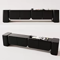 Modern Black TV Stand with Sleek Design Multiple Storage Compartments and Sturdy Base 3d model