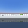 Event Display Wall With White Surface Wavy Design Green Elements And Logo