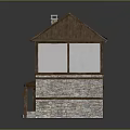 Traditional Building Featuring Red Tiled Roof White Walls Brown Wooden Frames Stone Base And Chimney