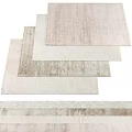 Multiple Square Rugs With Textured Patterns And Neutral Tones Stacked Together 3d model