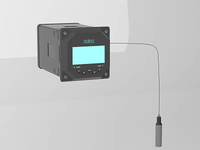 Industrial Equipment Direct Reading Instrument With Digital Display Screen And Connected Probe 3d model