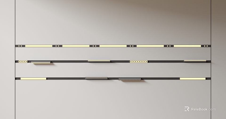 Modern Linear Track Downlights Spotlights With Black Gold Design For Home Lighting 3d model 