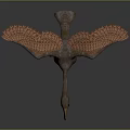 3D Rendered Flying Animal With Reddish Orange Wings Long Yellow Beak And Yellow Claws