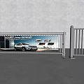 Automatic Advertising Gate With Car Billboard Display In Entry Area