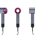 Three Modern Design Hair Dryers With Color Rings For Daily Electrical Appliances