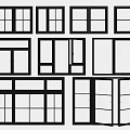 Various Casement Windows Designs Featuring Different Frame Structures And Glass Configurations 3d model