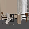 Modern Dining Table and Chair Combination Dining Table Dining Chair Single Chair 3d model