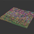Modern City 3D Model Displaying Urban Layout Buildings And Water Features