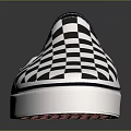 Black And White Checkered Slip On Shoes With White Sole For Casual Wear