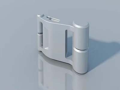 Silver Metal Swing Door Hinge With Modern Design For Home Applications 3d model