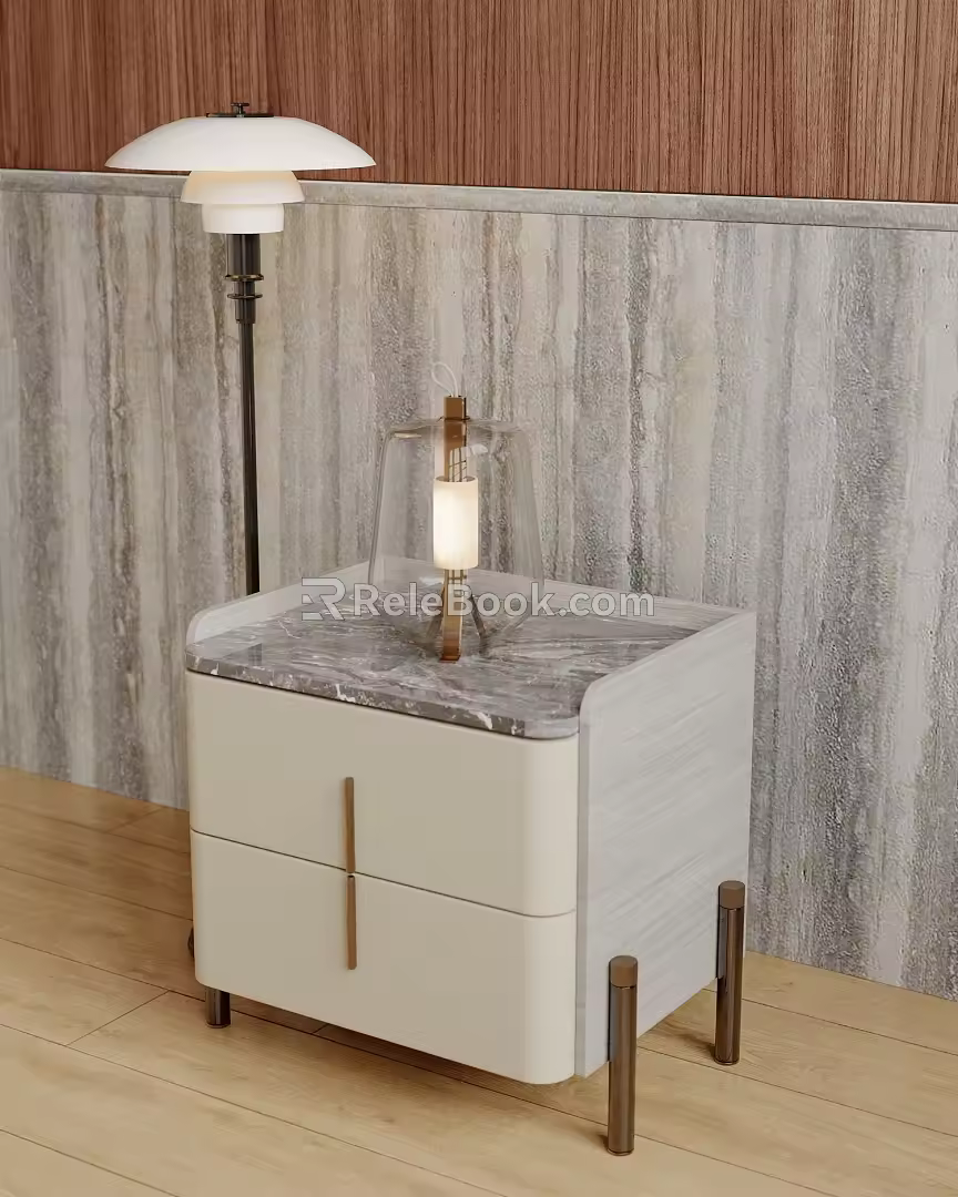 Table lamp combination table lamp bedside table 3d model