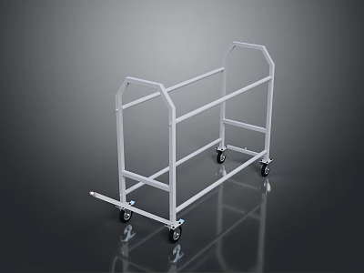 Industrial Equipment Metal Frame Wheeled Transport Cart With Movable Design And Durable Structure 3d model