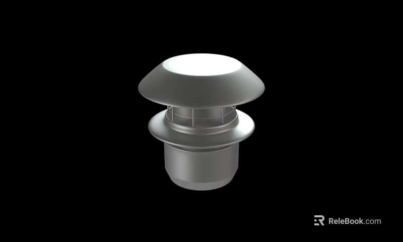 Metallic Industrial Component With Round Top Sleek Silver Finish And Structured Base 3d model 