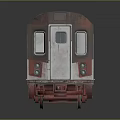 Old Rusted Red Train Carriage Model With Windows Doors And Rusty Surface 3d model