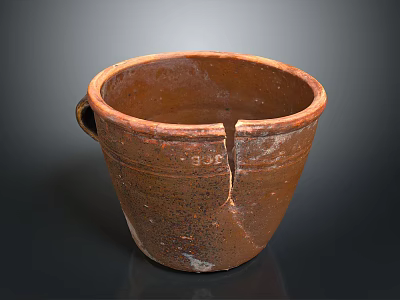 Vintage Cracked Terracotta Pot As Rustic Garden Ornament With Charm 3d model