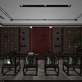 Modern Hotel Lobby Interior With Bar Counter High Stools Wine Racks And Large Windows
