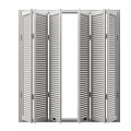 Modern White Folding Louvered Shutters For Home Interior Partition Design 3d model