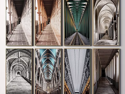 Architectural Corridors Collection Featuring Vintage And Modern Archway Designs With Light Effects 3d model