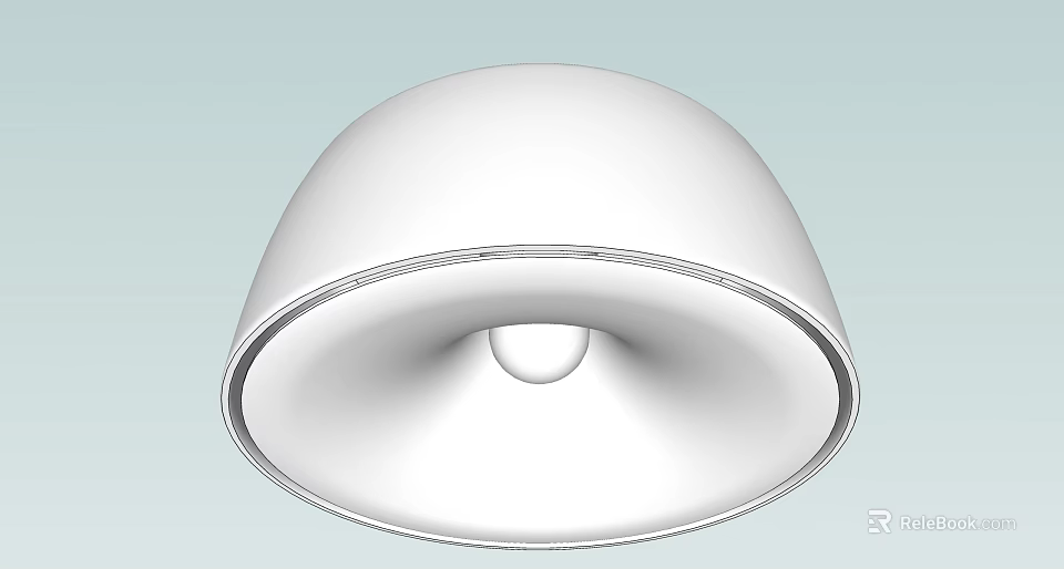 White Round Modern Ceiling Light With Sleek Design And Soft Glow Lighting Fixture 3d model 