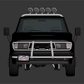 Black Single Cab Pickup Truck With Roof Rack And Off Road Tires