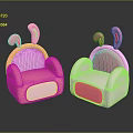 Unusual Pink Sofa With Rabbit Ears For Kids Cute Room Design
