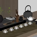 Tea Set Combination 3d model