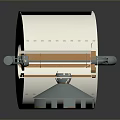 Toilet Paper Roll With Metallic Horn Funnel Placed On Gray Background Surface