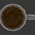 Wooden Mug With Metal Bands Rivets And Sturdy Handle For Daily Use