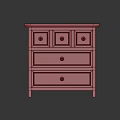 Classic Wooden Entryway Side Cabinet With Multiple Drawers Storage Console Design 3d model