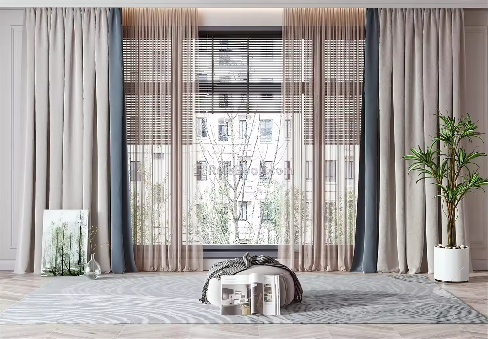 Modern Curtains 3d model