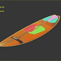 Modern Orange White Surfboard Water Transportation With Sleek Design And Brand Logo