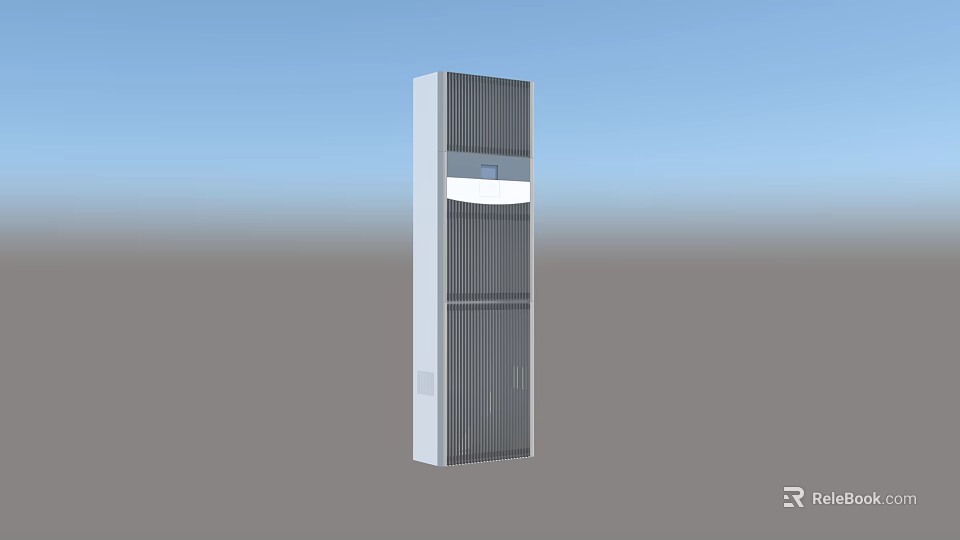 Modern Vertical Air Cooler Fan With Sleek Grille And Control Panel Design 3d model