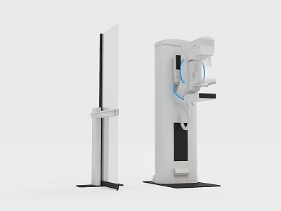 White Vertical Standing Modern Medical Detection Instrument Device for Testing 3d model