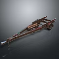 Vintage Metal Trailer Equipment With Heavy Duty Frame For Cargo Transport