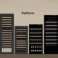 Poliform Modern Black Wine Cabinets With Bottles Display And Storage Design
