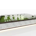Modern Commercial Equipment for Architectural Model Display with Glass Top Marble Base and Lighting