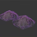 Two Gray Textured Mountain Shaped Decorative Landscape Models