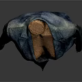 Distressed Blue Blazer with Vintage Design on Mannequin for Everyday Use
