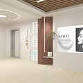 Modern Mall Shop Corridor With Wooden Ceiling Large Windows And Glass Display Cases
